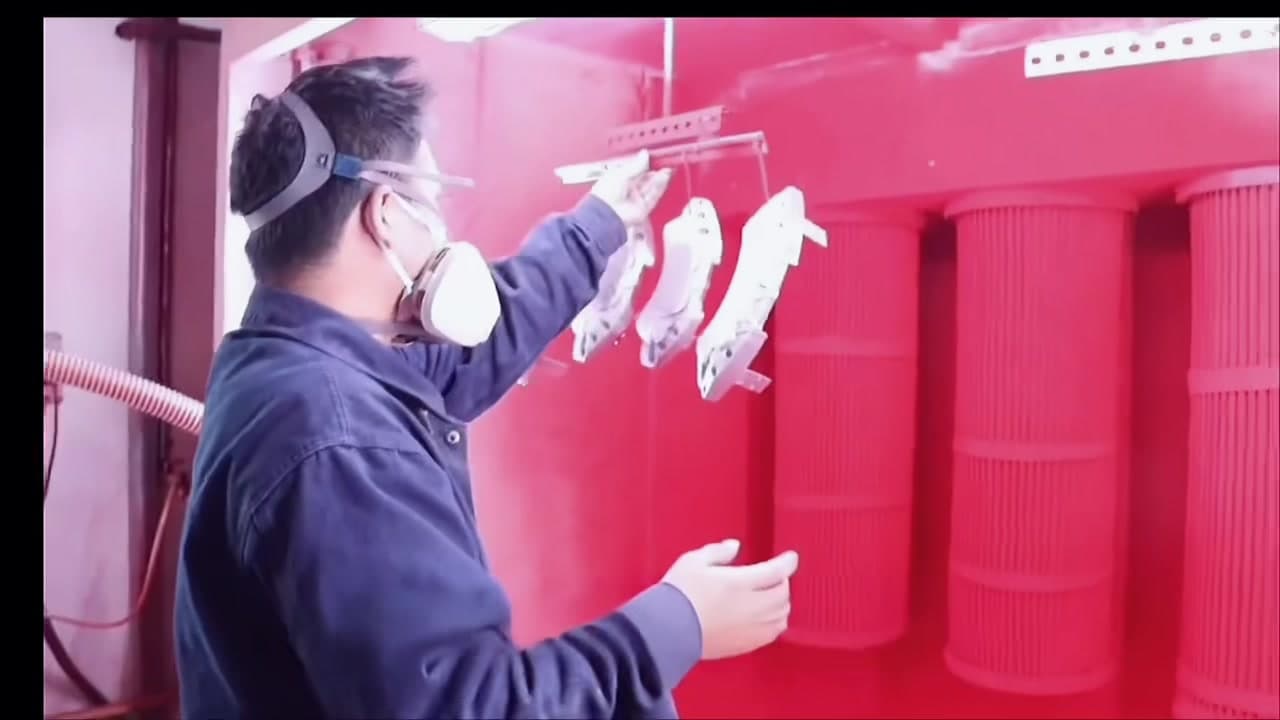 Coating stage for decorative brake caliper cover components