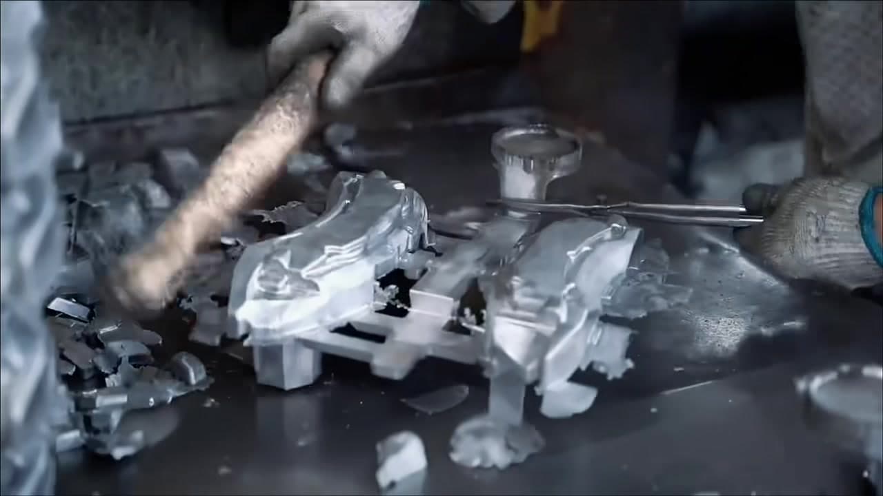 Gate removal on decorative brake caliper cover castings