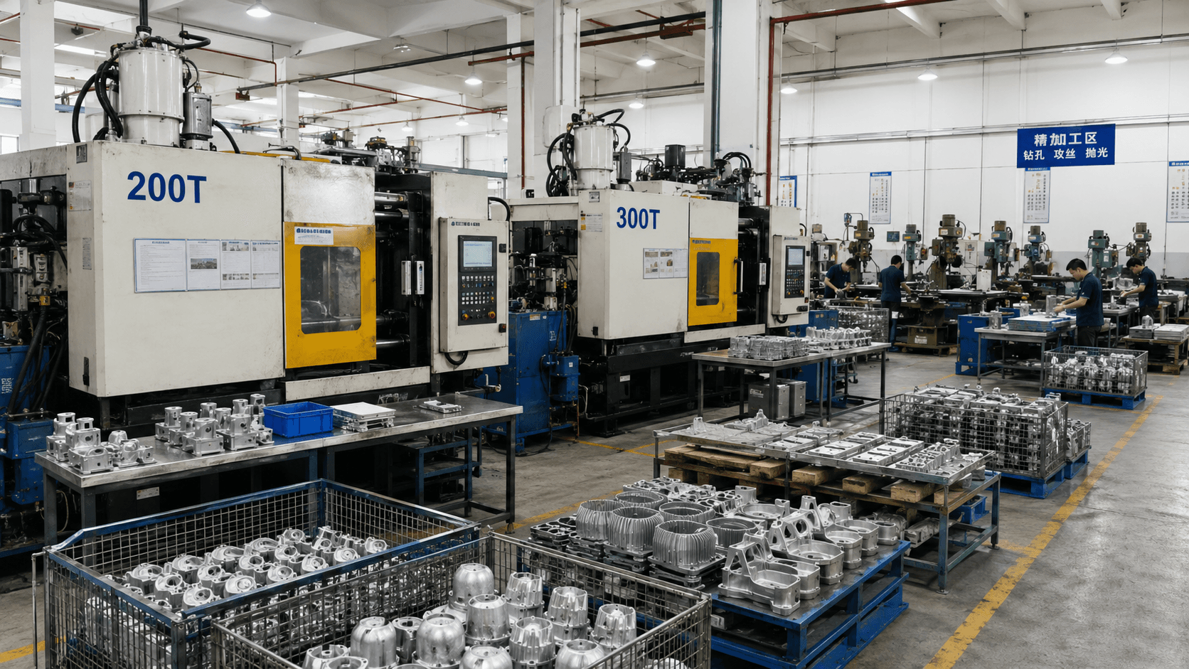 Factory equipment, machining, and finishing support for small-to-medium aluminum parts