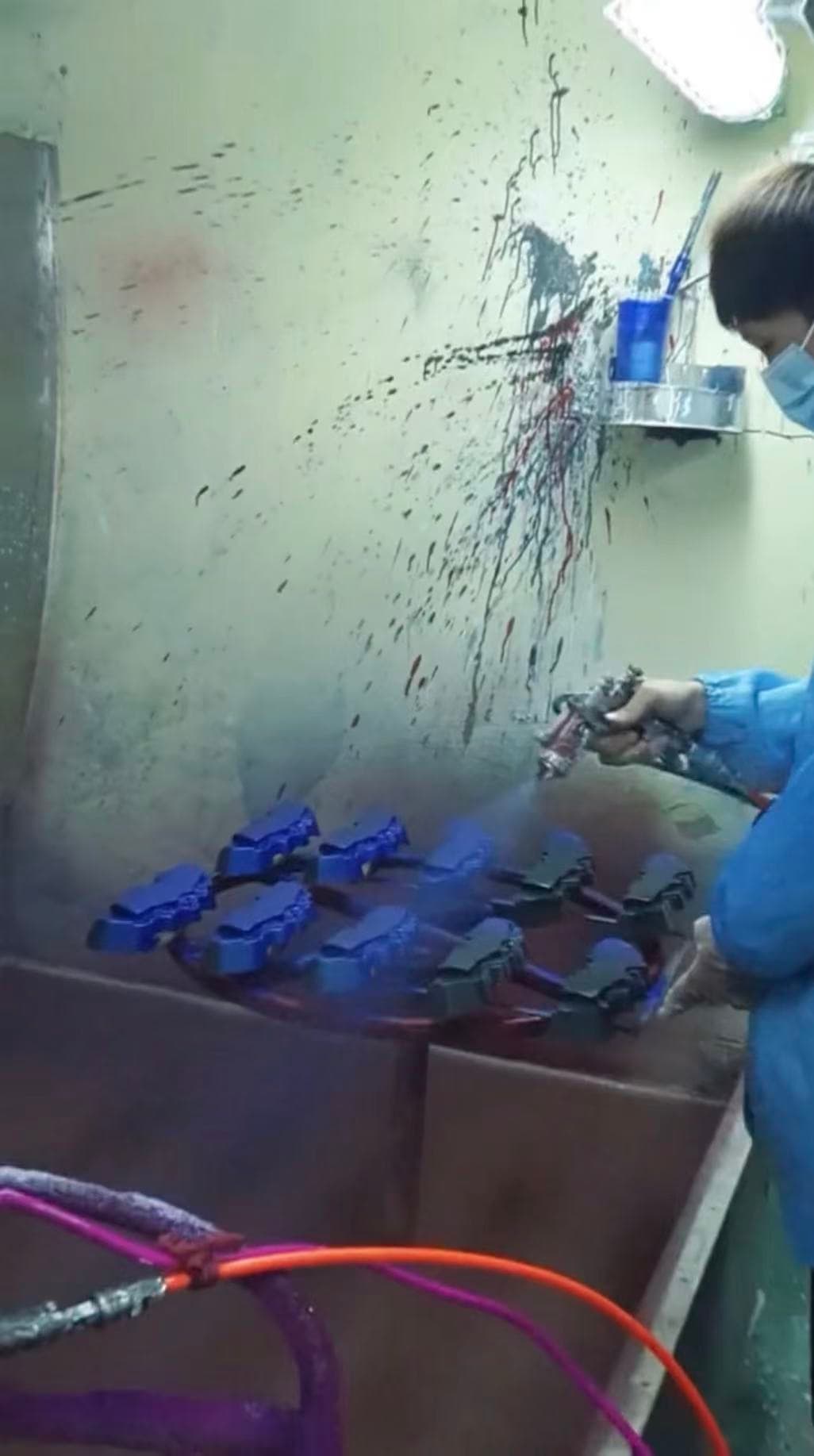 In-house blue spray painting for aluminum die casting parts