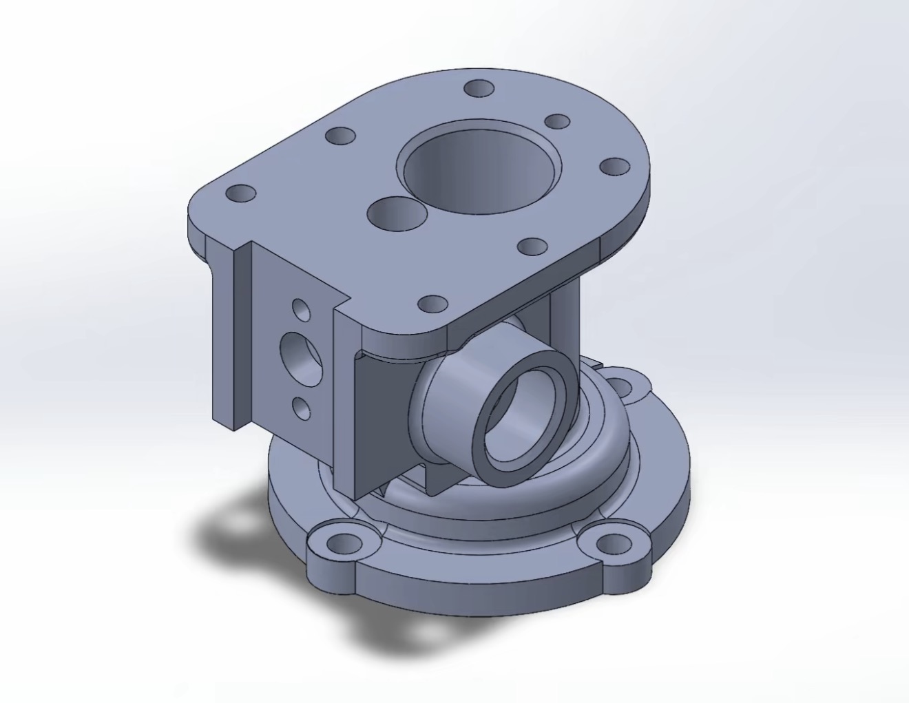 Three dimensional engineering model used to review geometry internal cavities ribs bosses and holes